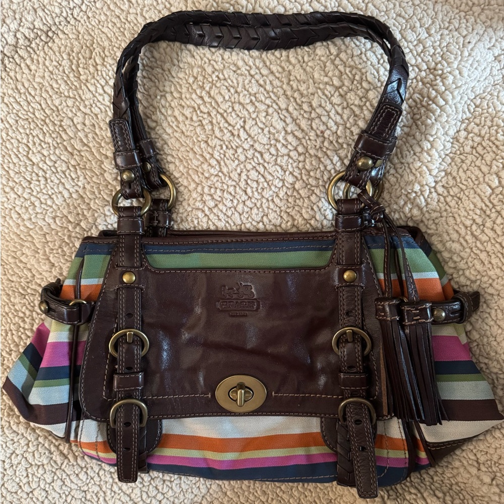 ❌SOLD❌ **RARE** Coach Legacy Will Var Stripe Shoulder Bag